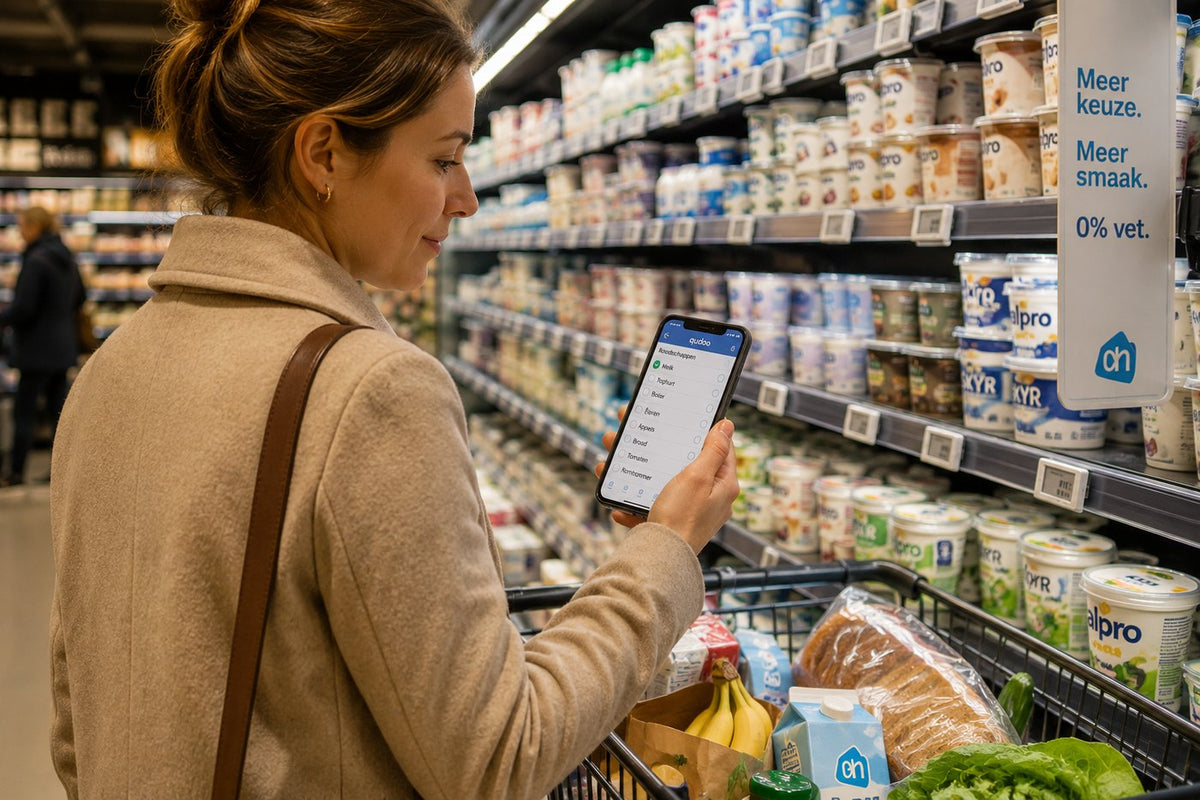Boodschappen doen met de Qudoo-app in de hand